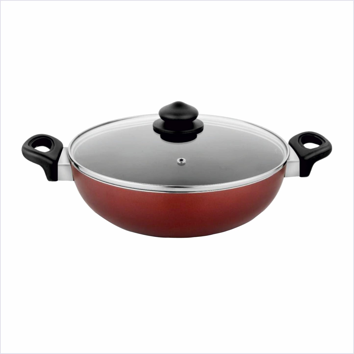 Astrid Nonstick Deep Kadhai With Glass Lid