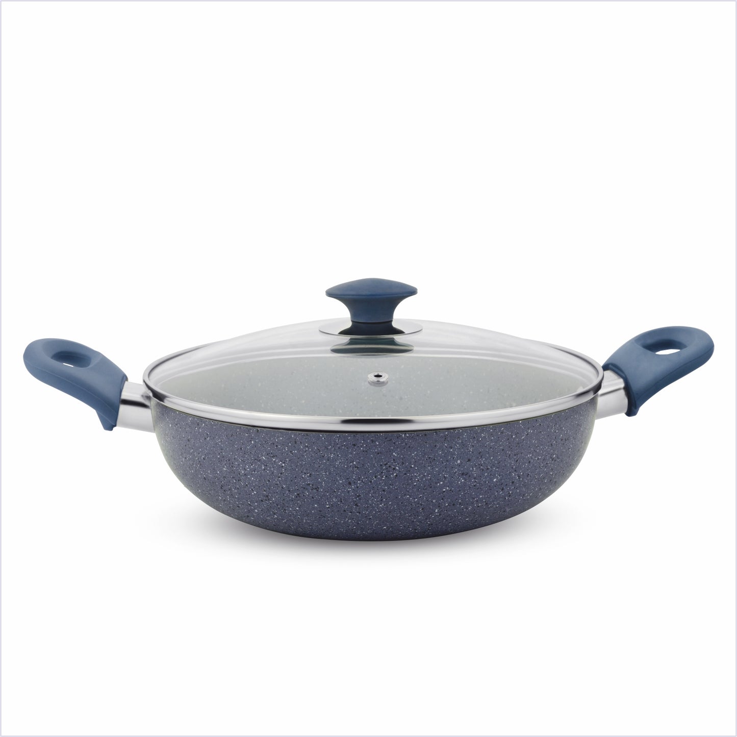 Stella Nonstick Deep Kadhai With Glass Lid