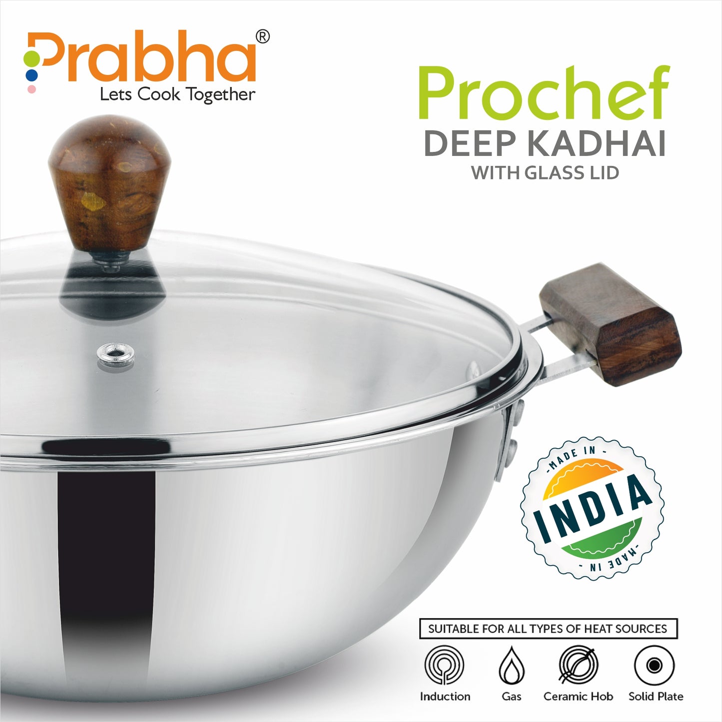 Prochef Deep Kadhai With Lid