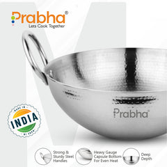 Magnum Capsule Bottom Hammered Kadhai Without Lid