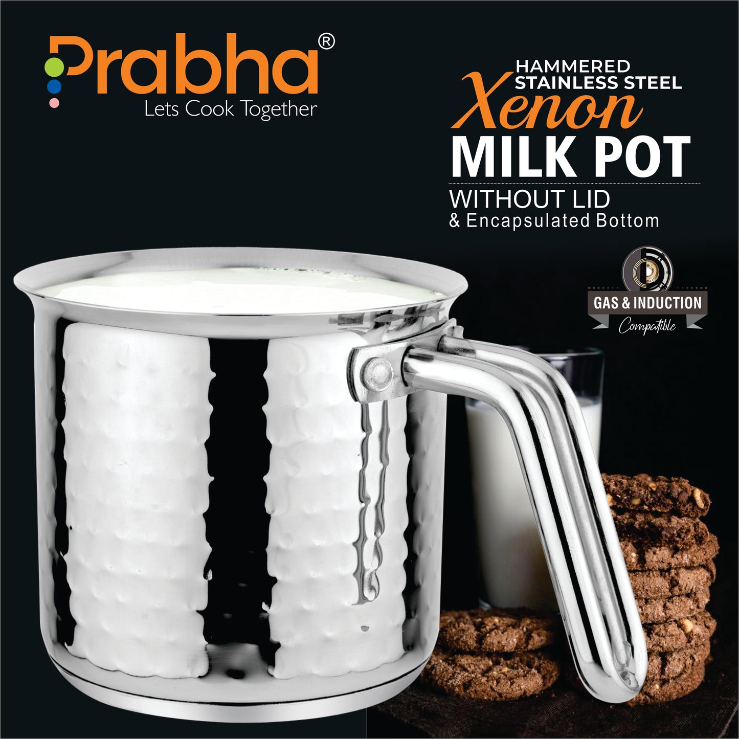 Xenon IB Hammered Milkpot Without Lid