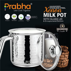 Xenon IB Hammered Milkpot With Lid