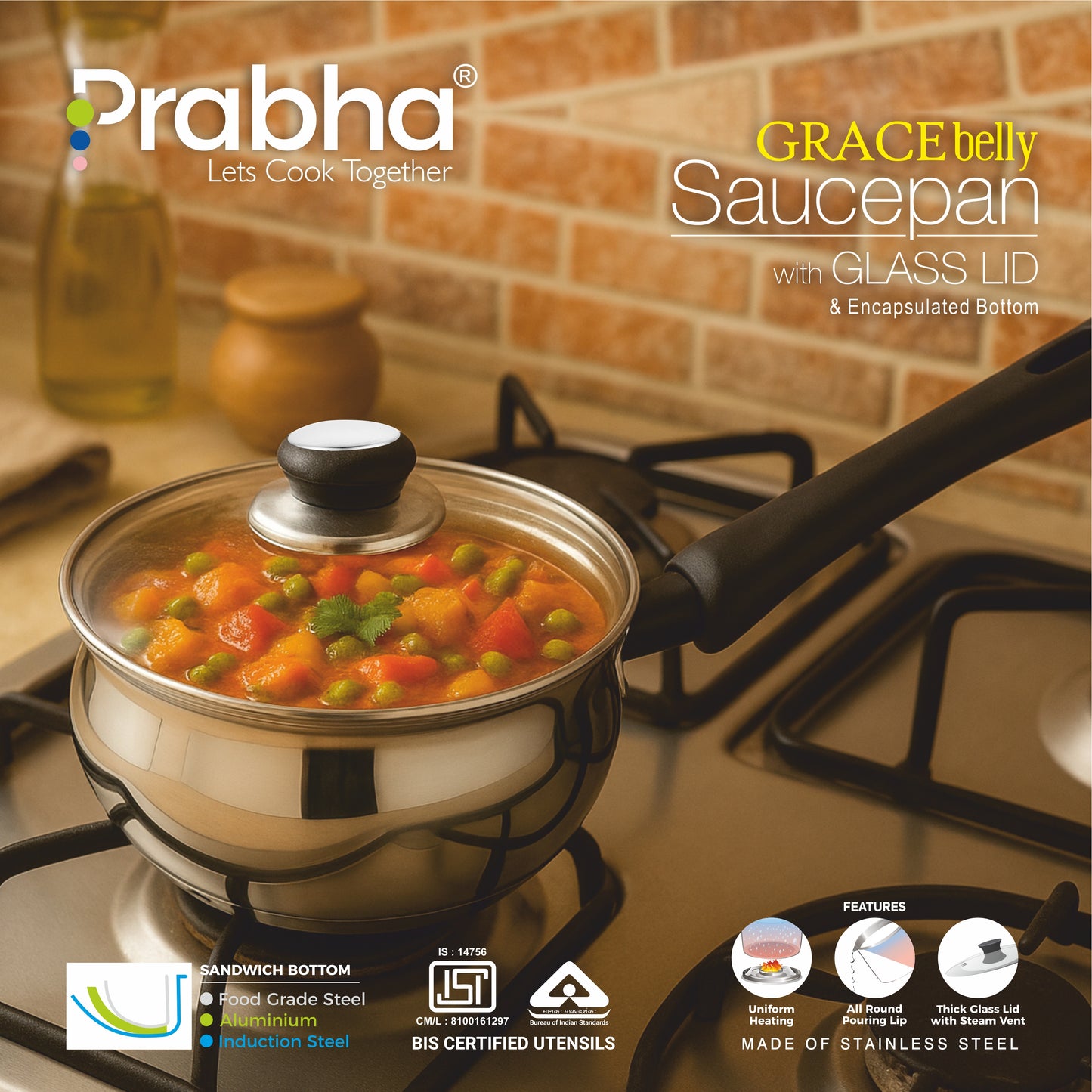 Grace IB Belly Sauce Pan with Lid