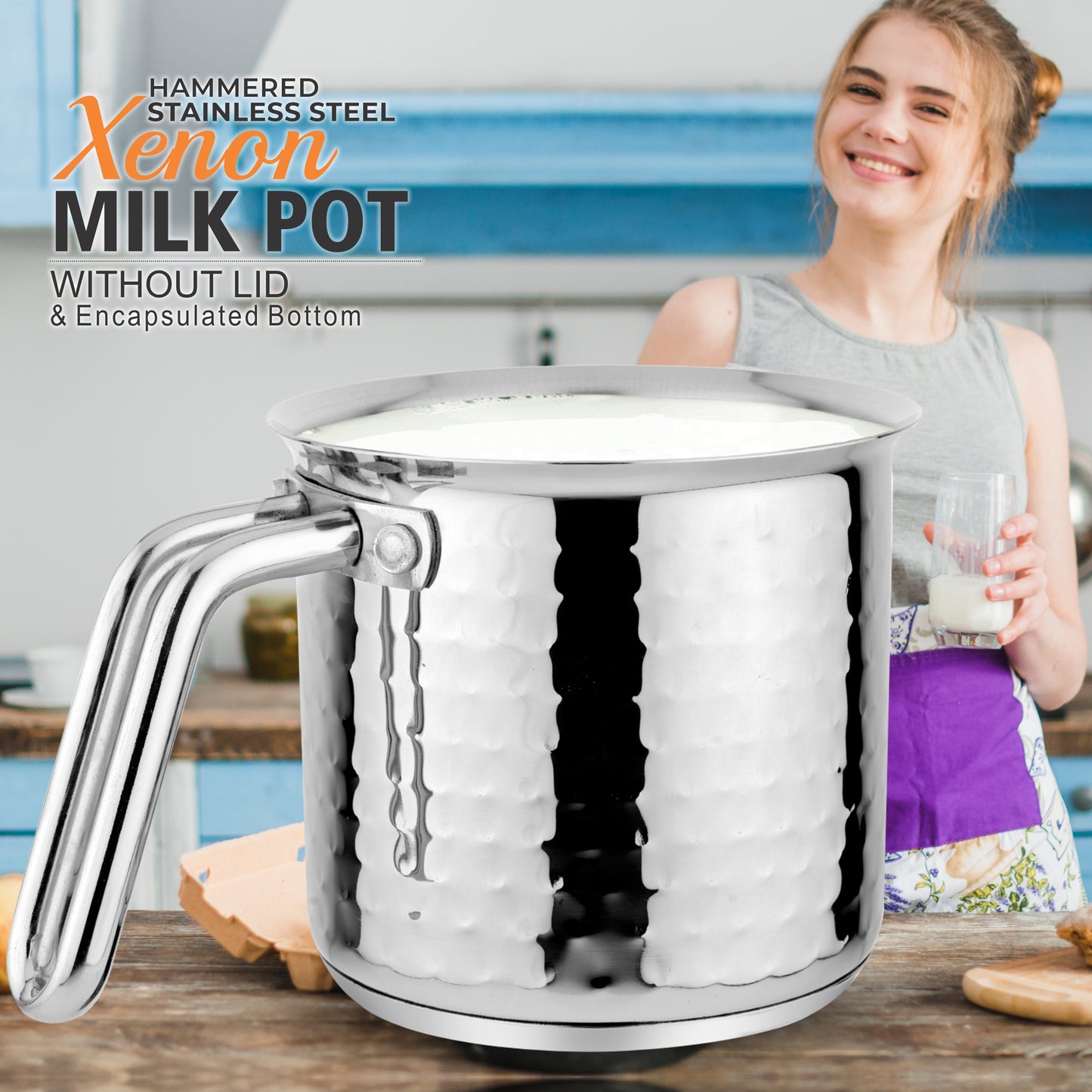 Xenon IB Hammered Milkpot Without Lid