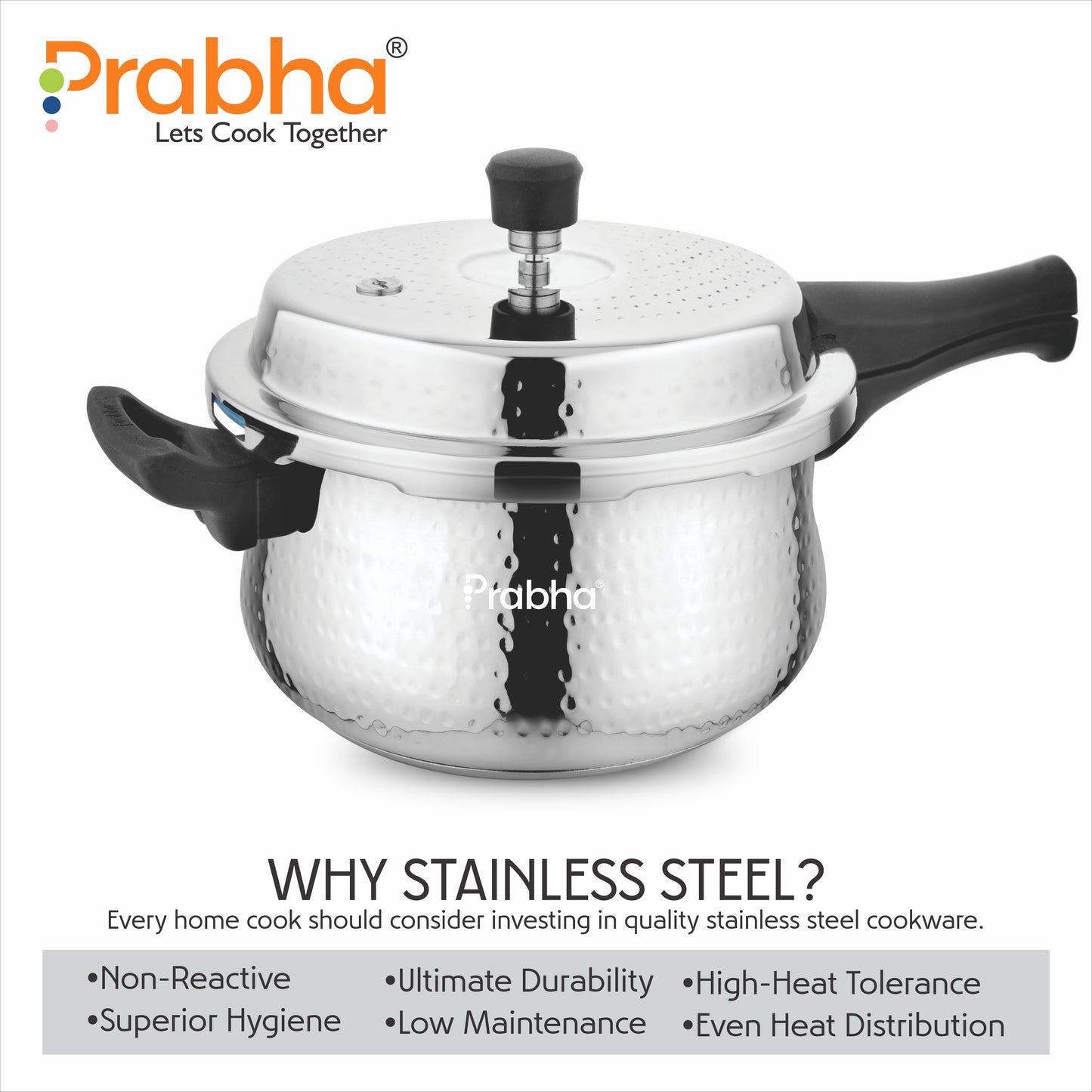 Swift Stainless Steel IB Outer Lid Pressure Cooker Hammered