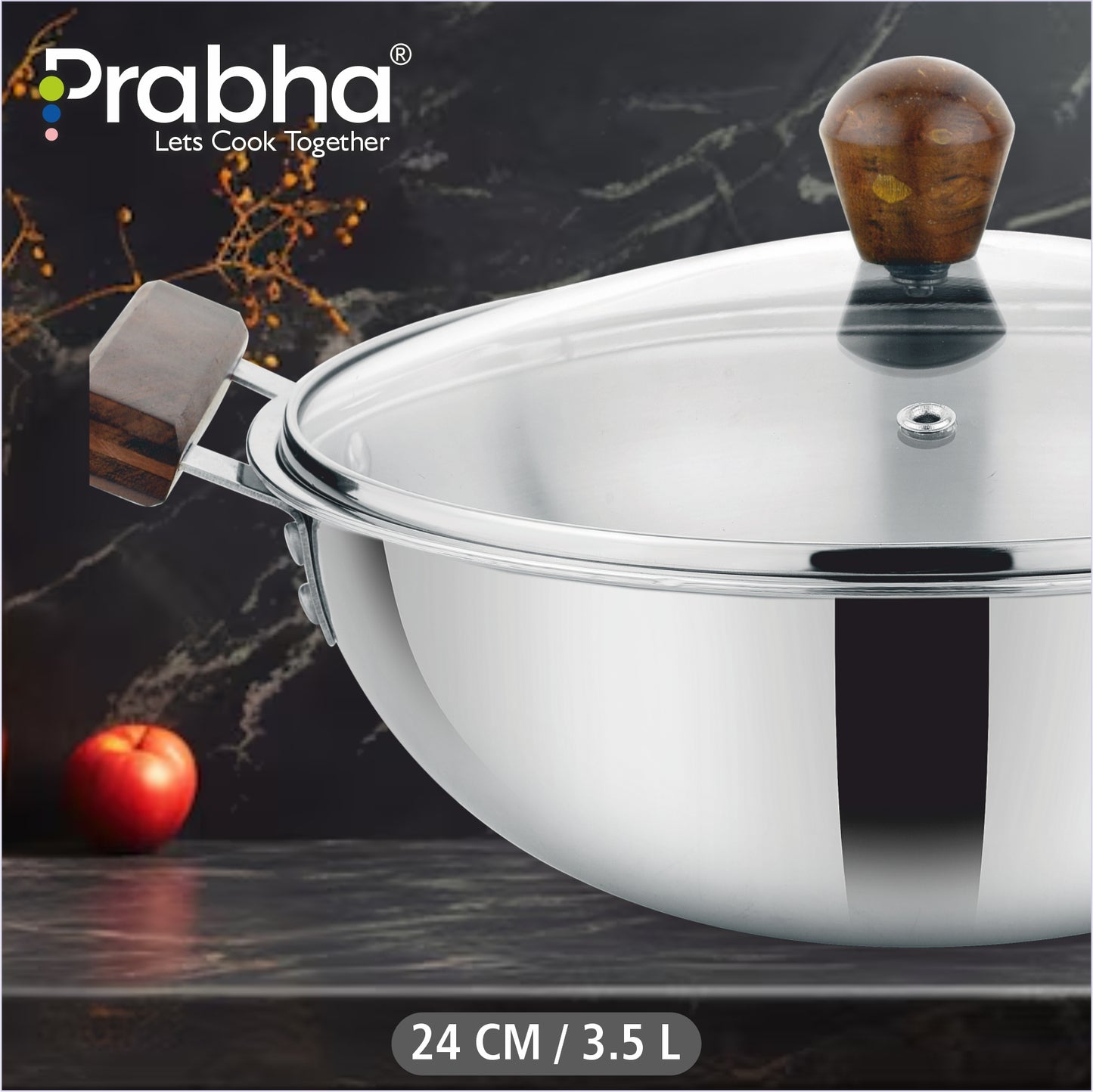 Prochef Deep Kadhai With Lid