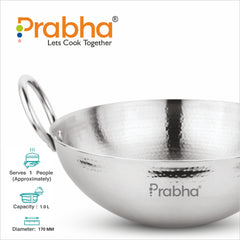 Magnum Capsule Bottom Hammered Kadhai Without Lid