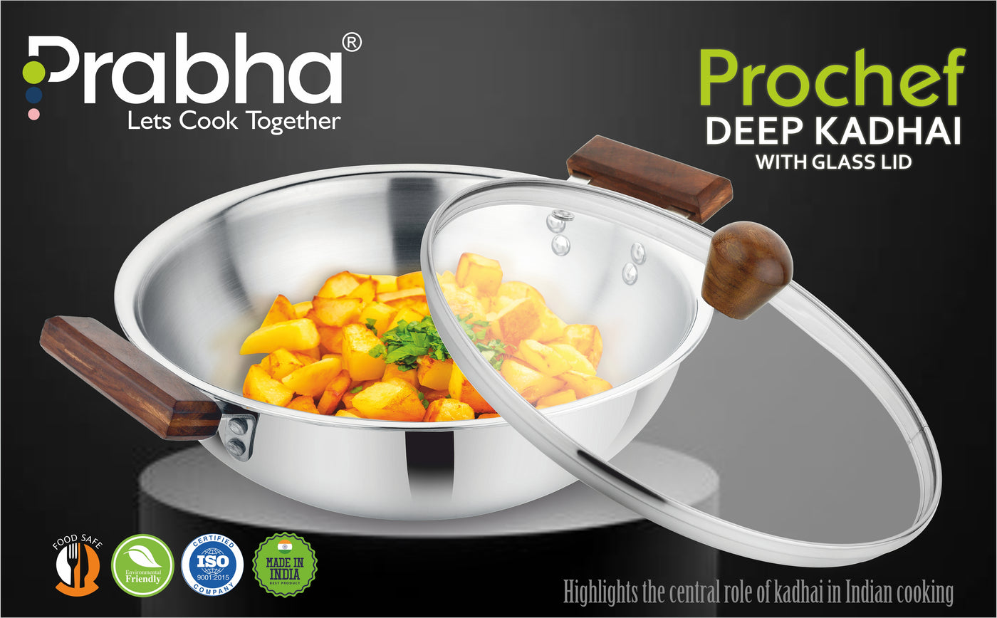 Prochef Deep Kadhai With Lid