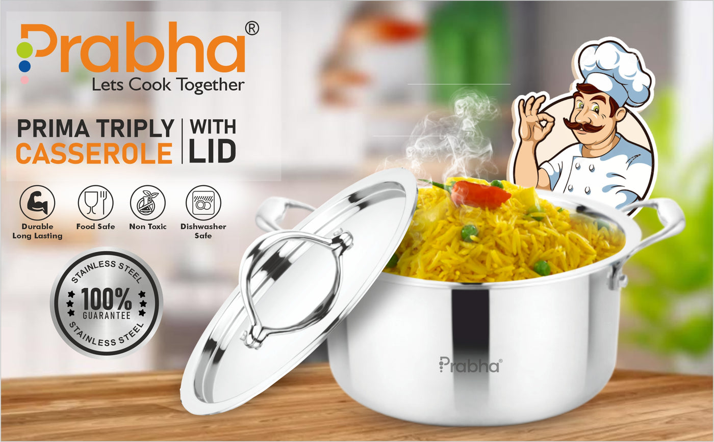 Prima Triply Casserole With Lid
