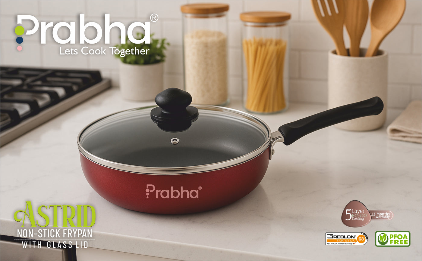 Astrid Nonstick Deep Frypan With Glass Lid