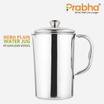 Load image into Gallery viewer, Stainless Steel Plain Hero Water Jug With Lid And Handle Capacity 2.3 L
