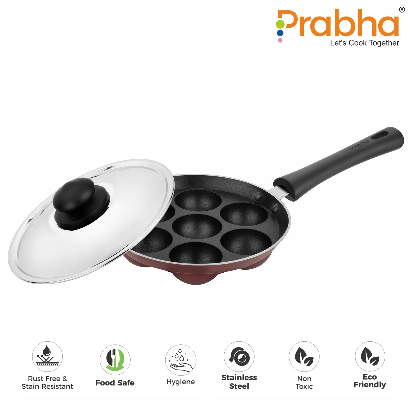 Astrid Nonstick Appapatrum With Steel Lid