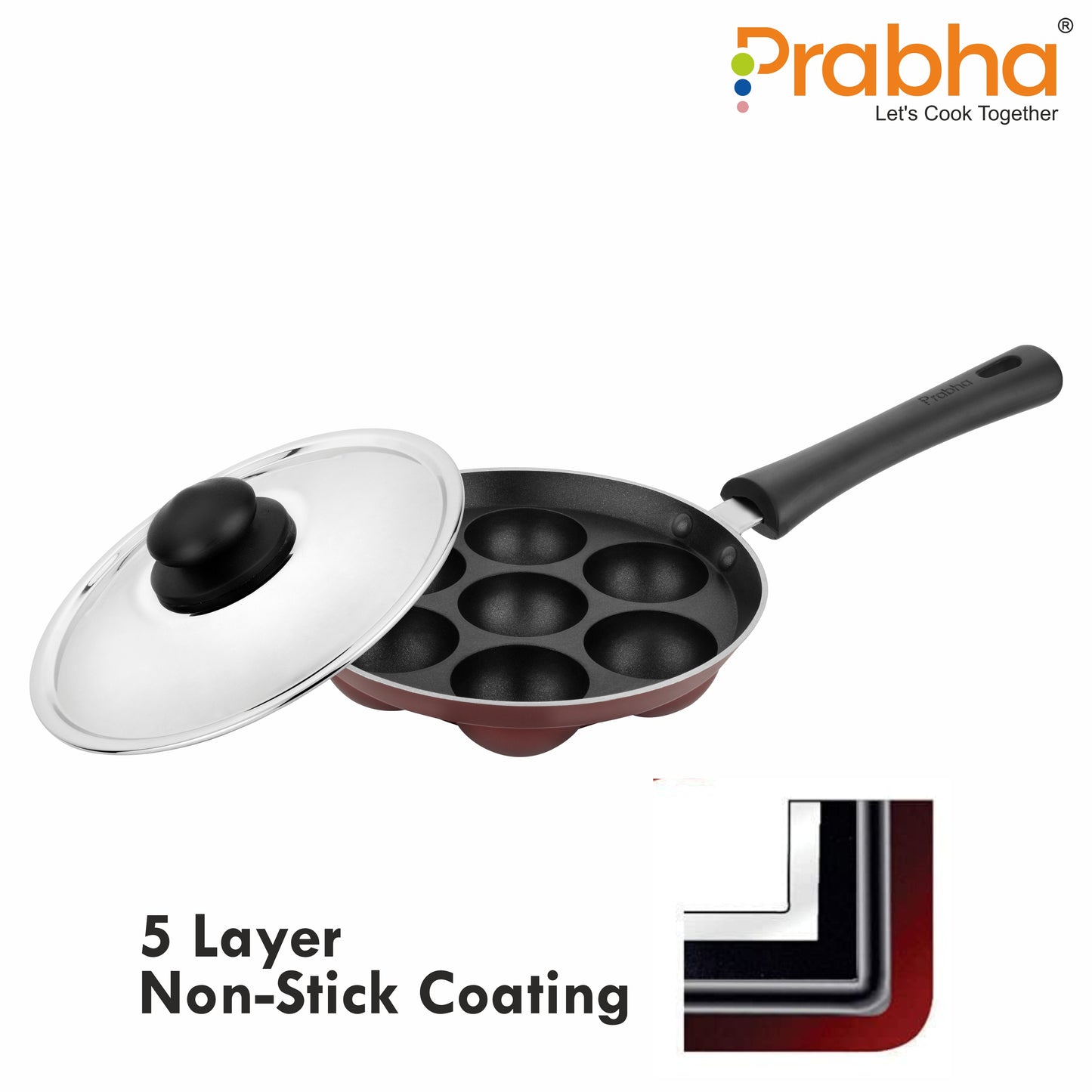 Astrid Nonstick Appapatrum With Steel Lid