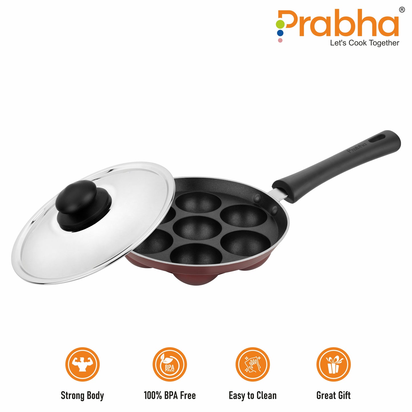 Astrid Nonstick Appapatrum With Steel Lid