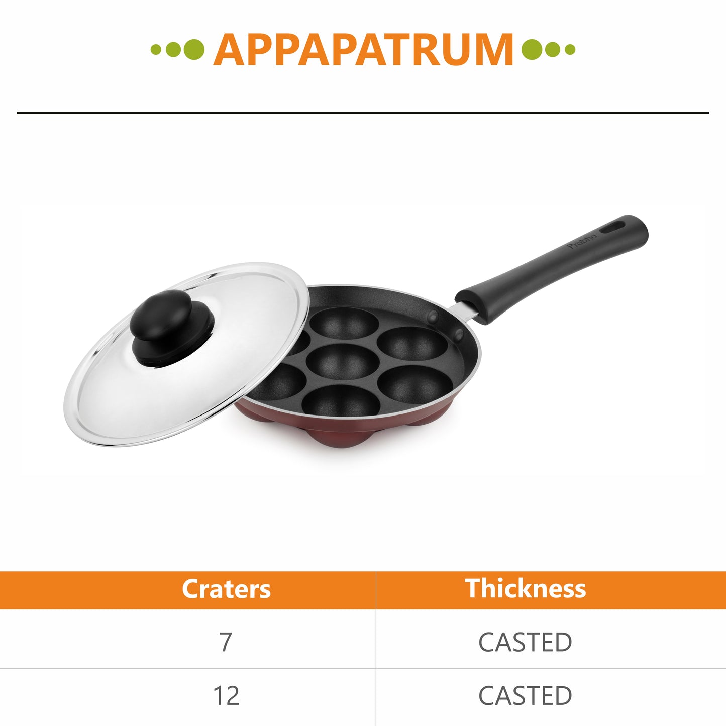 Astrid Nonstick Appapatrum With Steel Lid - Prabha