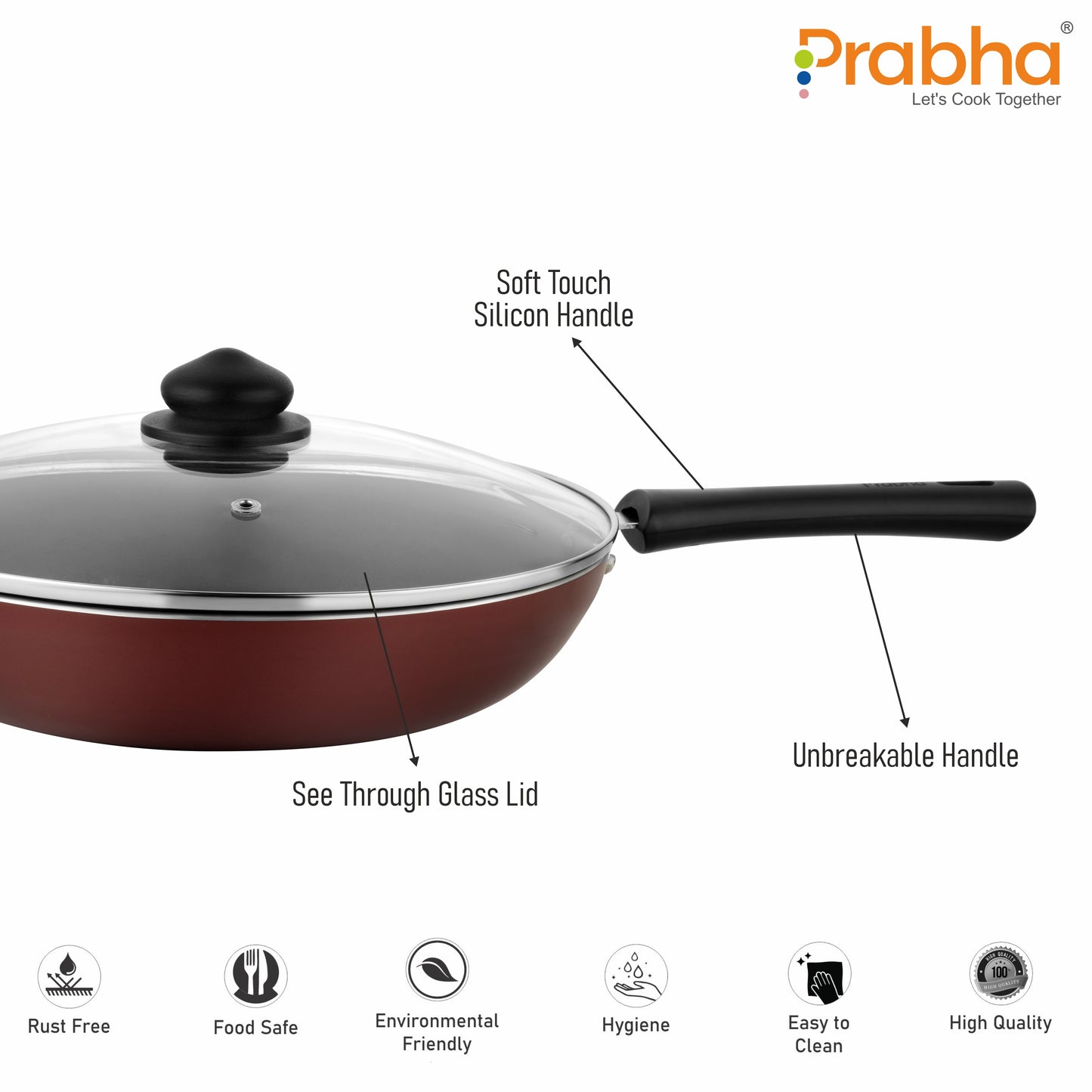 Astrid Nonstick Deep Frypan With Glass Lid