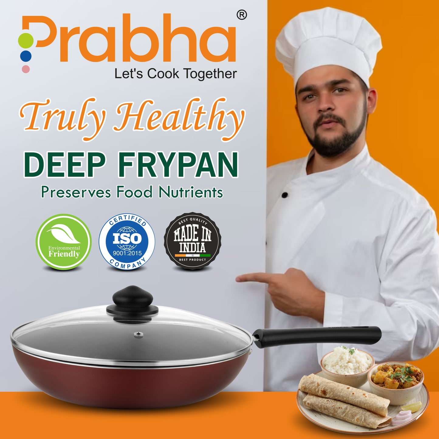 Astrid Nonstick Deep Frypan With Glass Lid