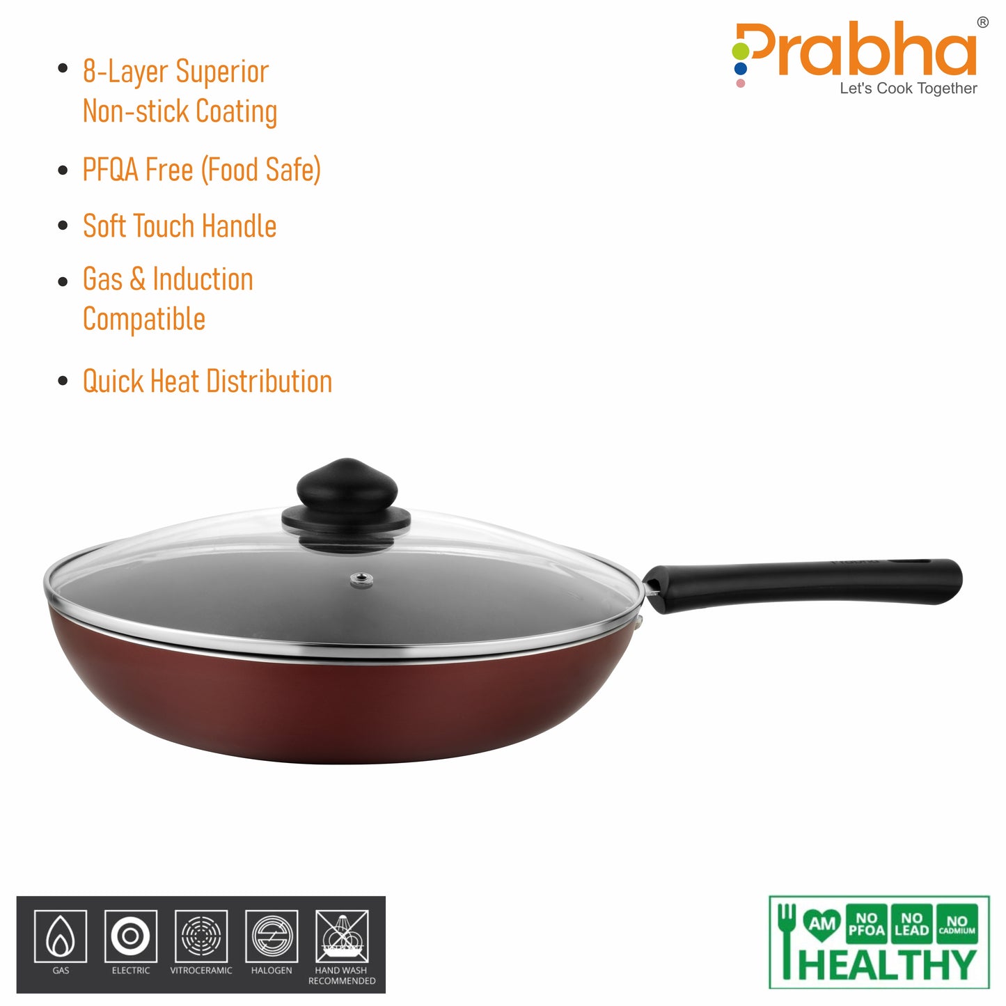 Astrid Nonstick Deep Frypan With Glass Lid