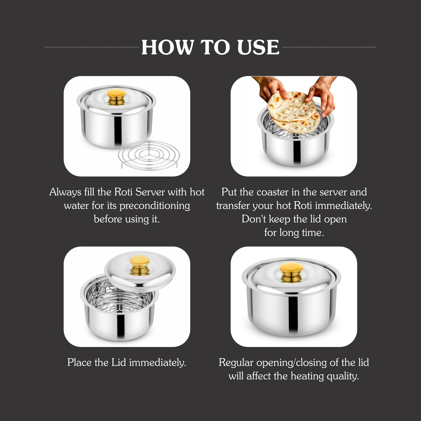 Annapurna Casserole Plain With Steel & Glass Lid