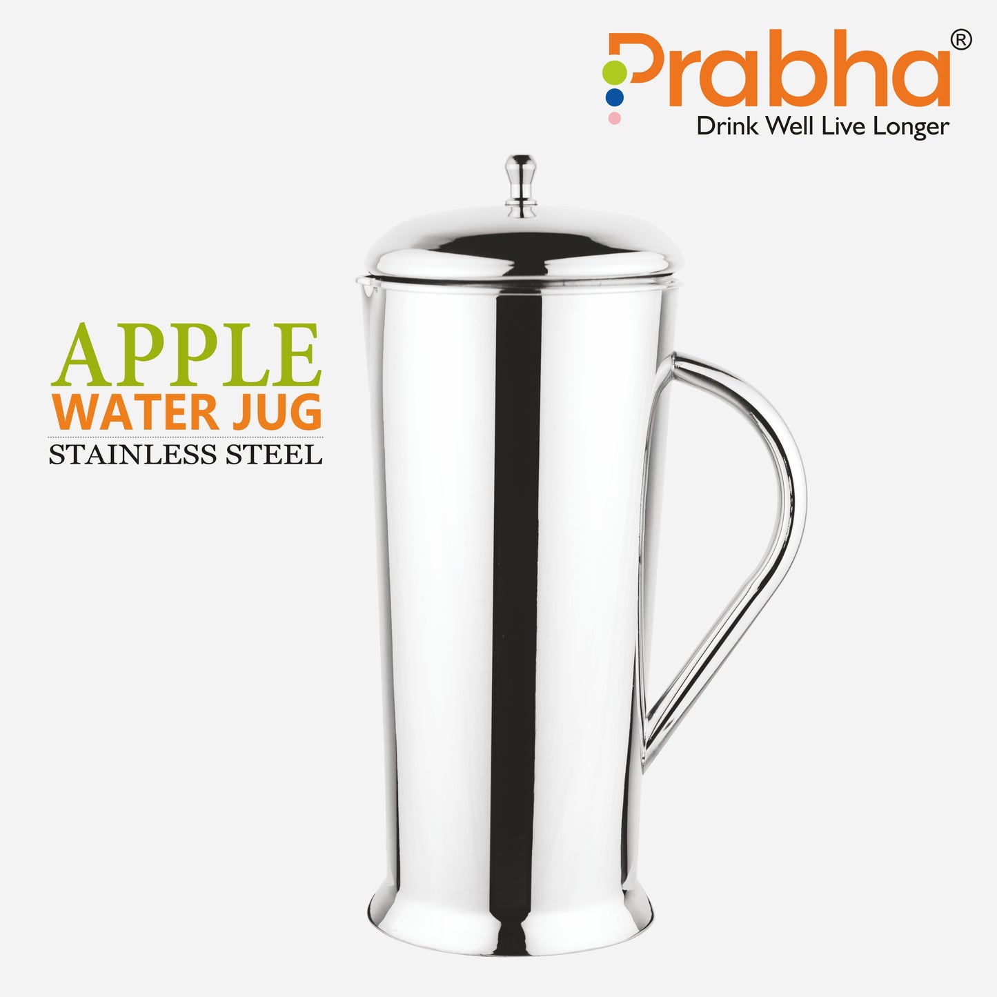 Stainless Steel Apple Water Jug - 1700ml Capacity, Ideal for Home & Kitchen - Prabha