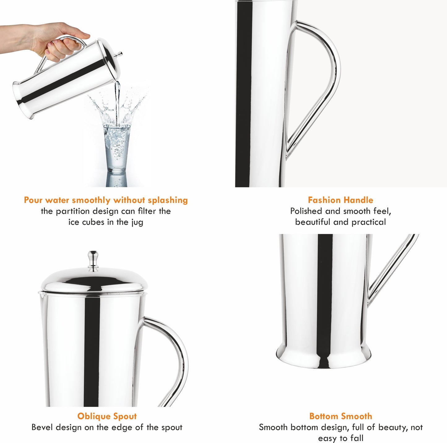 Stainless Steel Apple Water Jug - 1700ml Capacity, Ideal for Home & Kitchen - Prabha