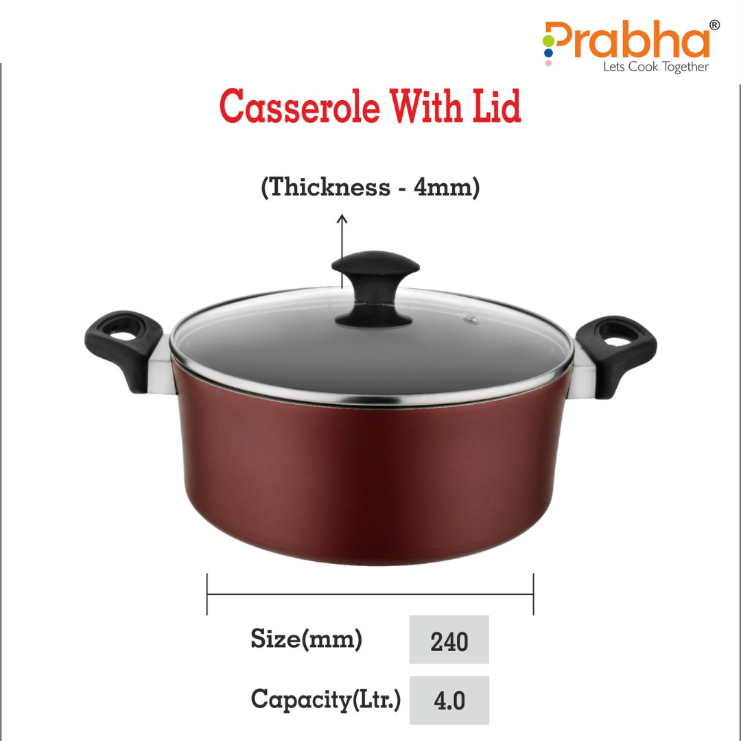 Astrid Nonstick Casserole With Glass Lid