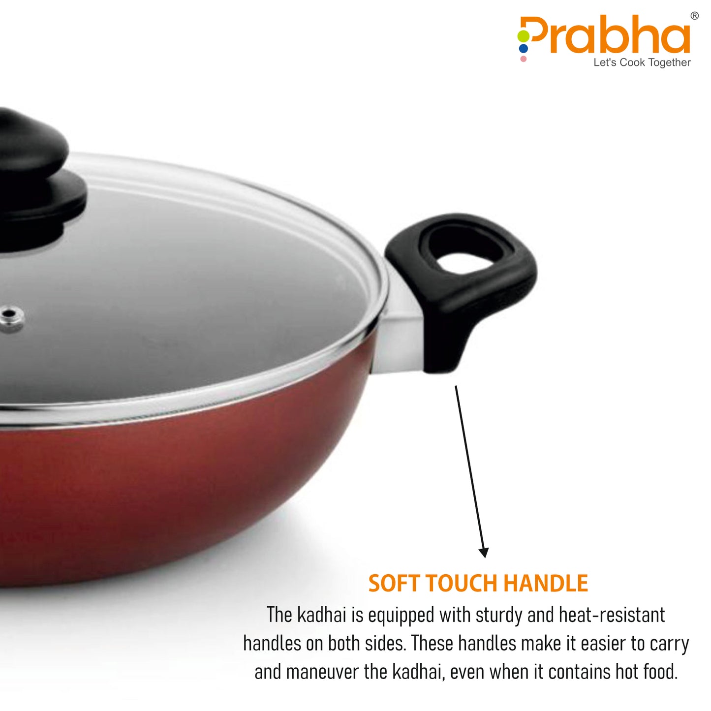 Astrid Nonstick Deep Kadhai With Glass Lid