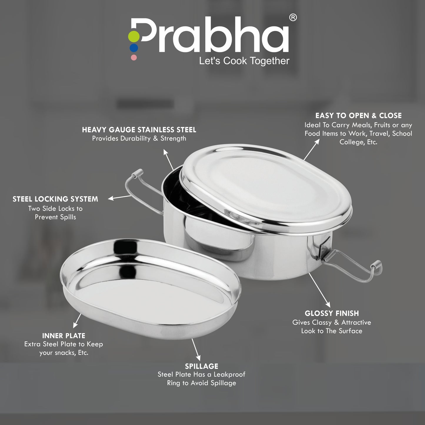 Stainless Steel Capsule Food Pack Lunch Box