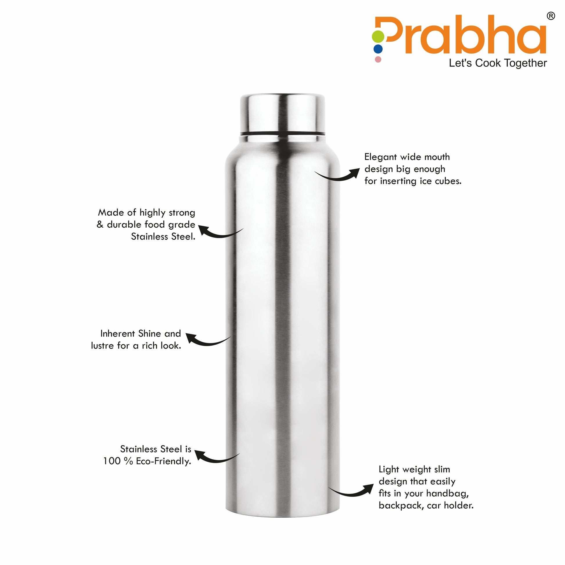 Stainless Steel Classic Chromo Water Bottle - Prabha