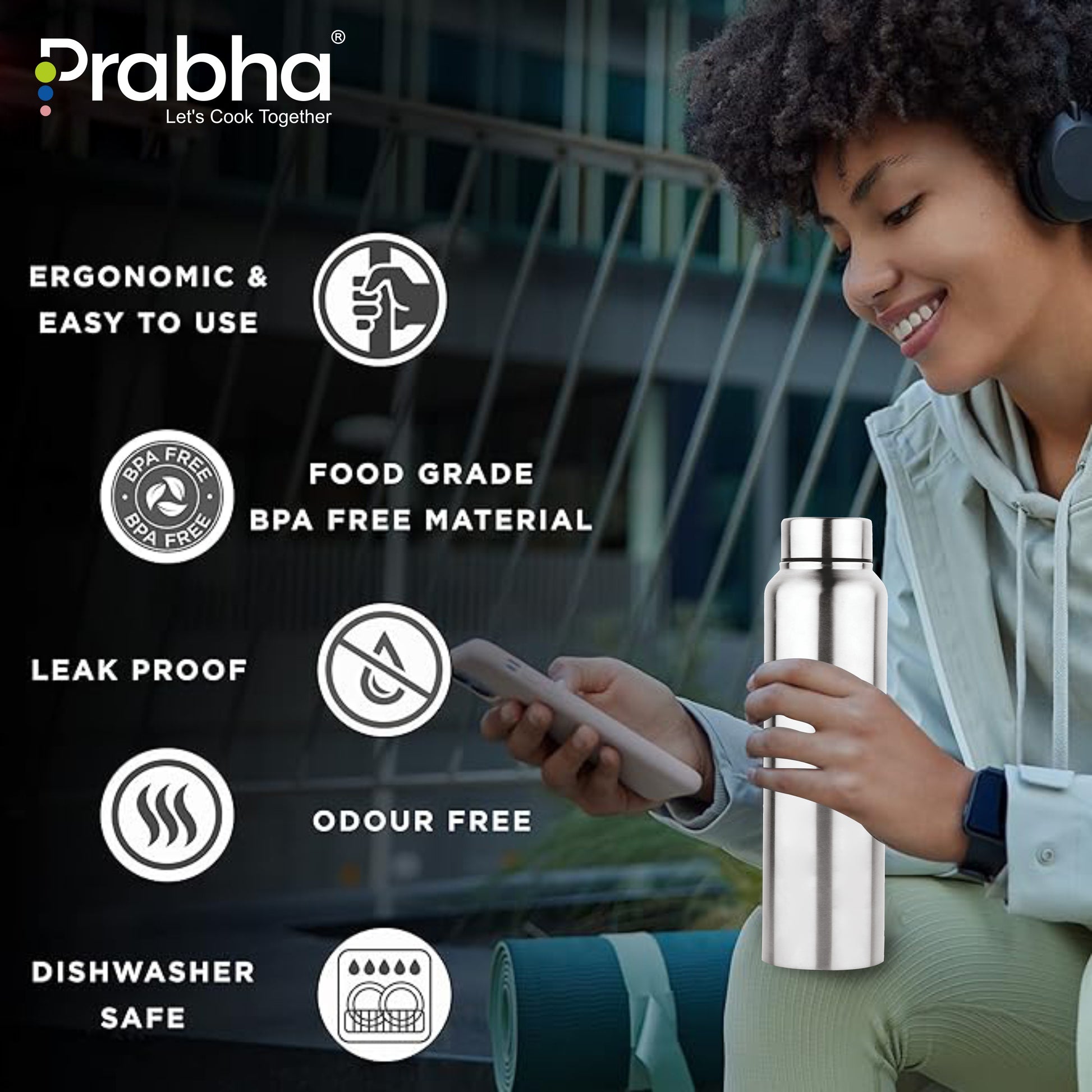 Stainless Steel Classic Chromo Water Bottle - Prabha