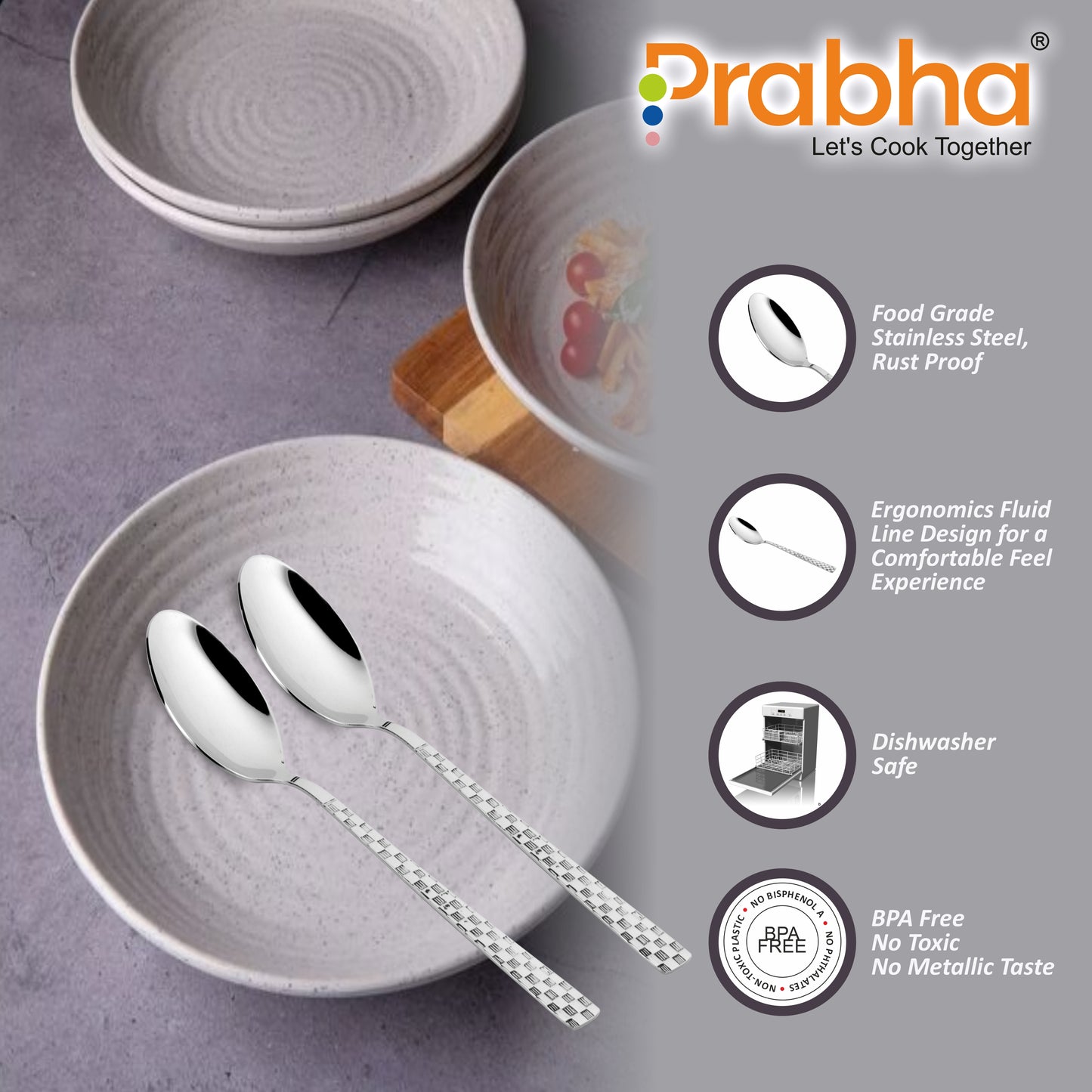 Stainless Steel Chess Dessert Spoon Set - Easy to Use, Dishwasher Safe