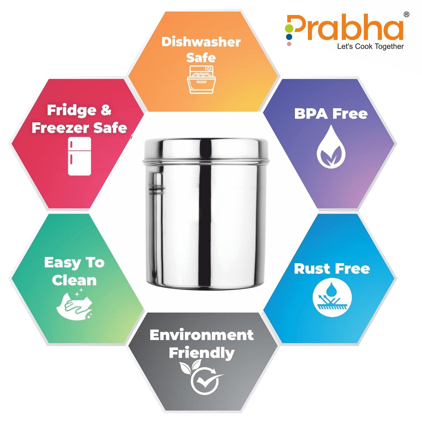 Classic Deep Dabba Plain Set of 5Pcs