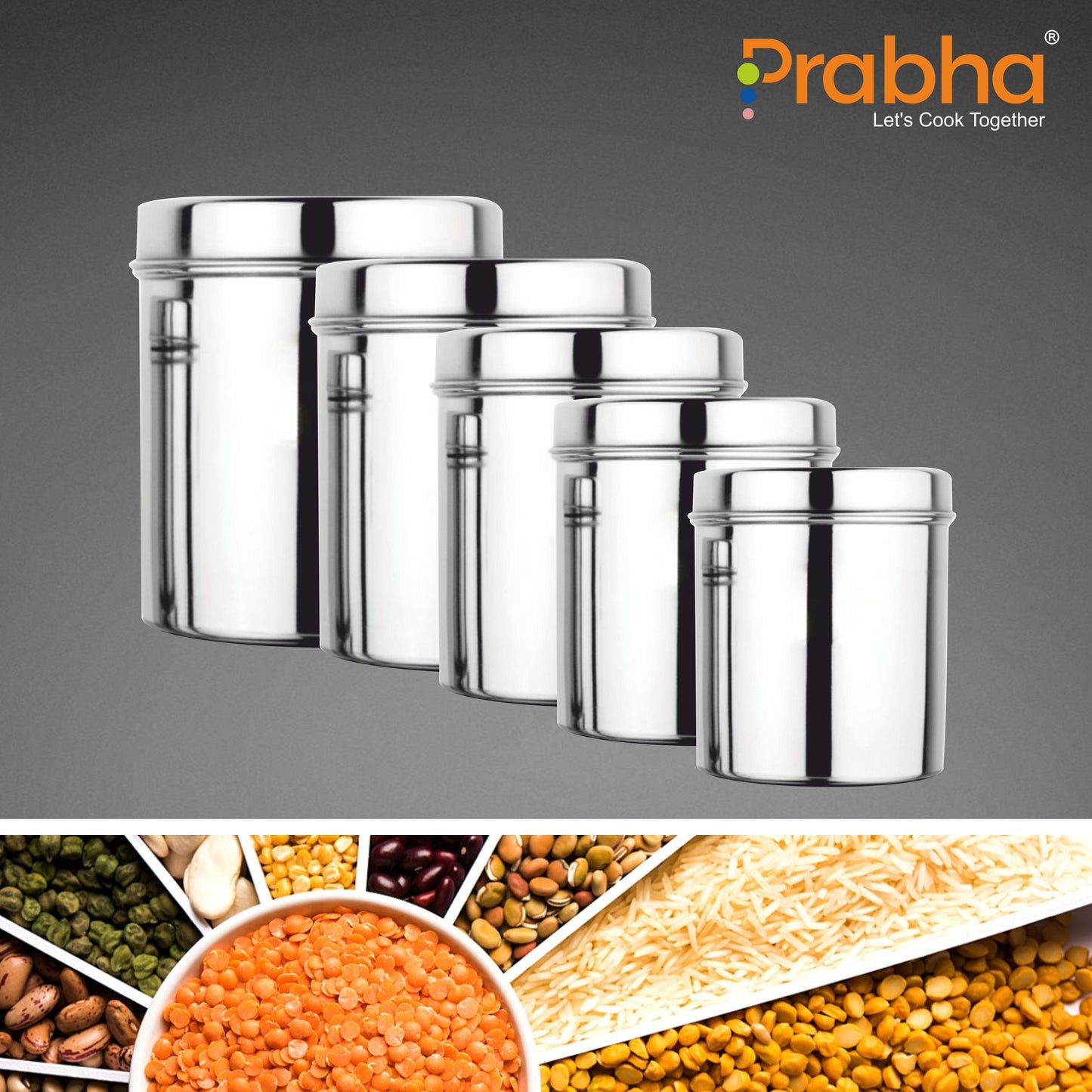 Classic Deep Dabba Plain Set of 5Pcs
