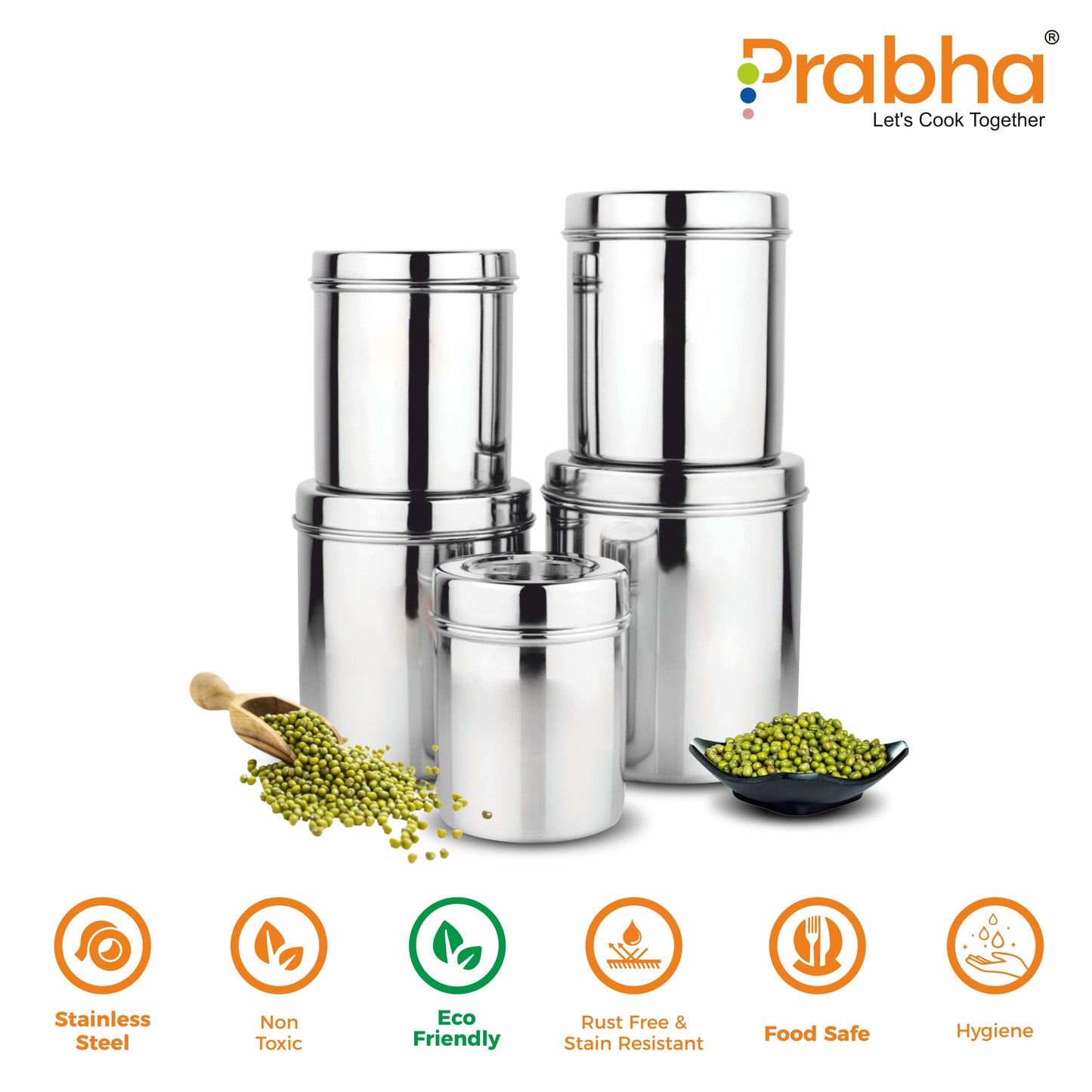 Classic Deep Dabba Plain Set of 5Pcs