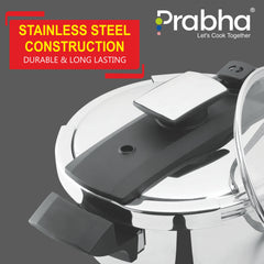 Stainless Steel Clip On Pressure Cooker With Outer Lid