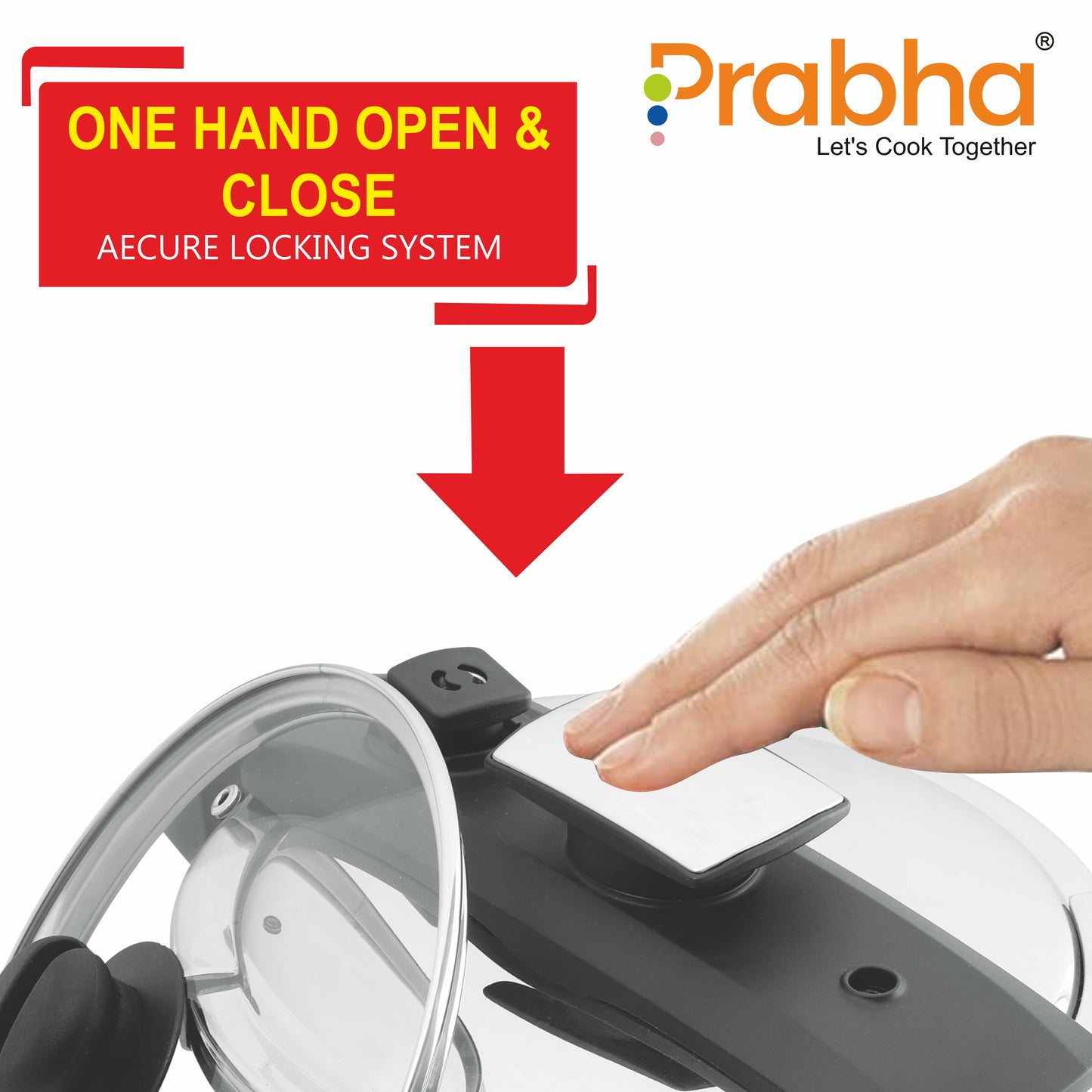 Stainless Steel Clip On Pressure Cooker With Outer Lid