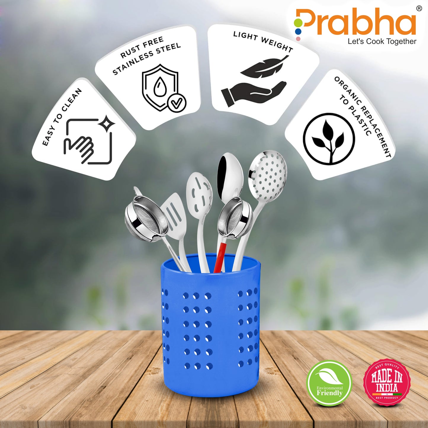 Stainless Steel Multipurpose Cutlery Holder for Kitchen - Pack of 4