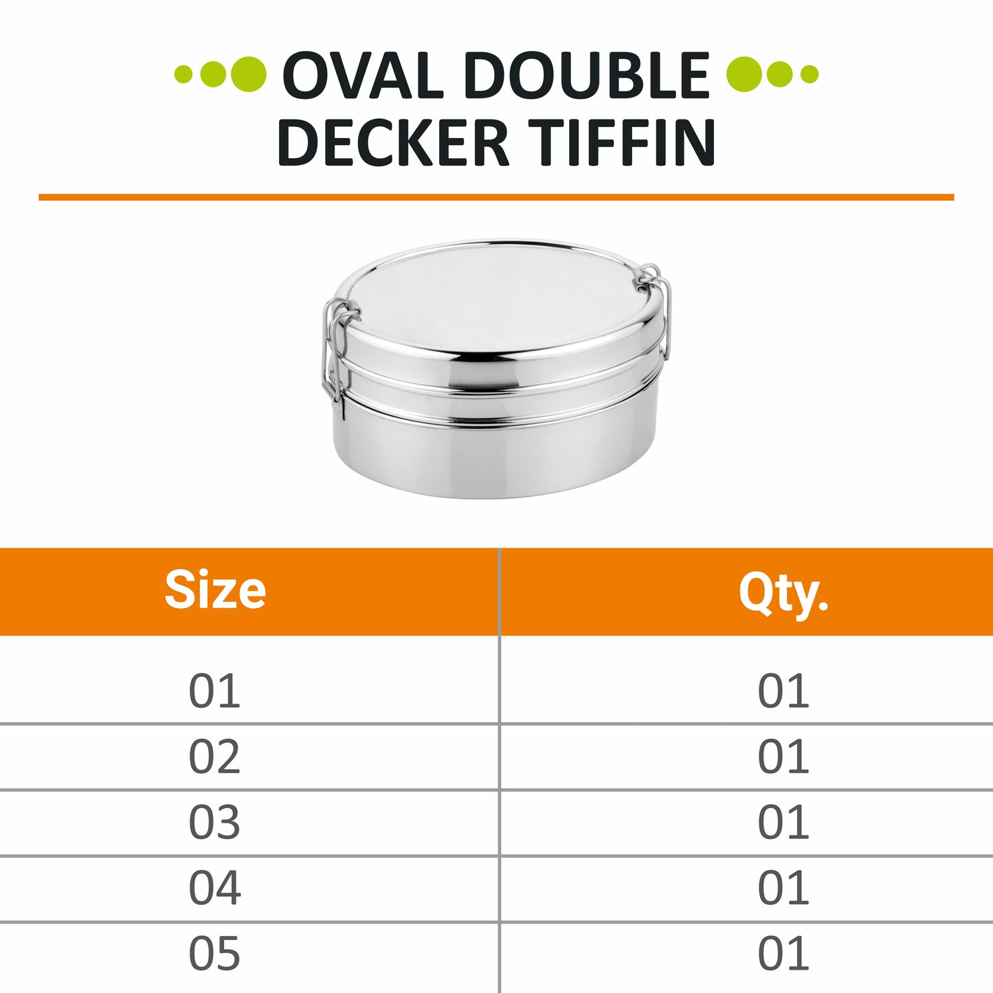 Oval Double Decker Lunch Box - Prabha