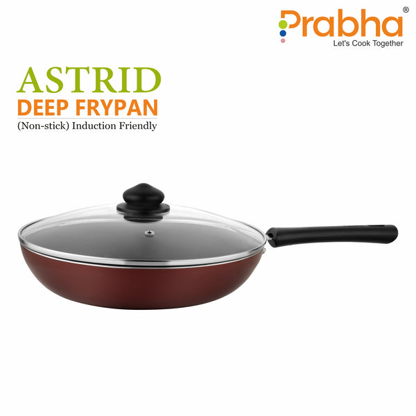 Astrid Nonstick Deep Frypan With Glass Lid