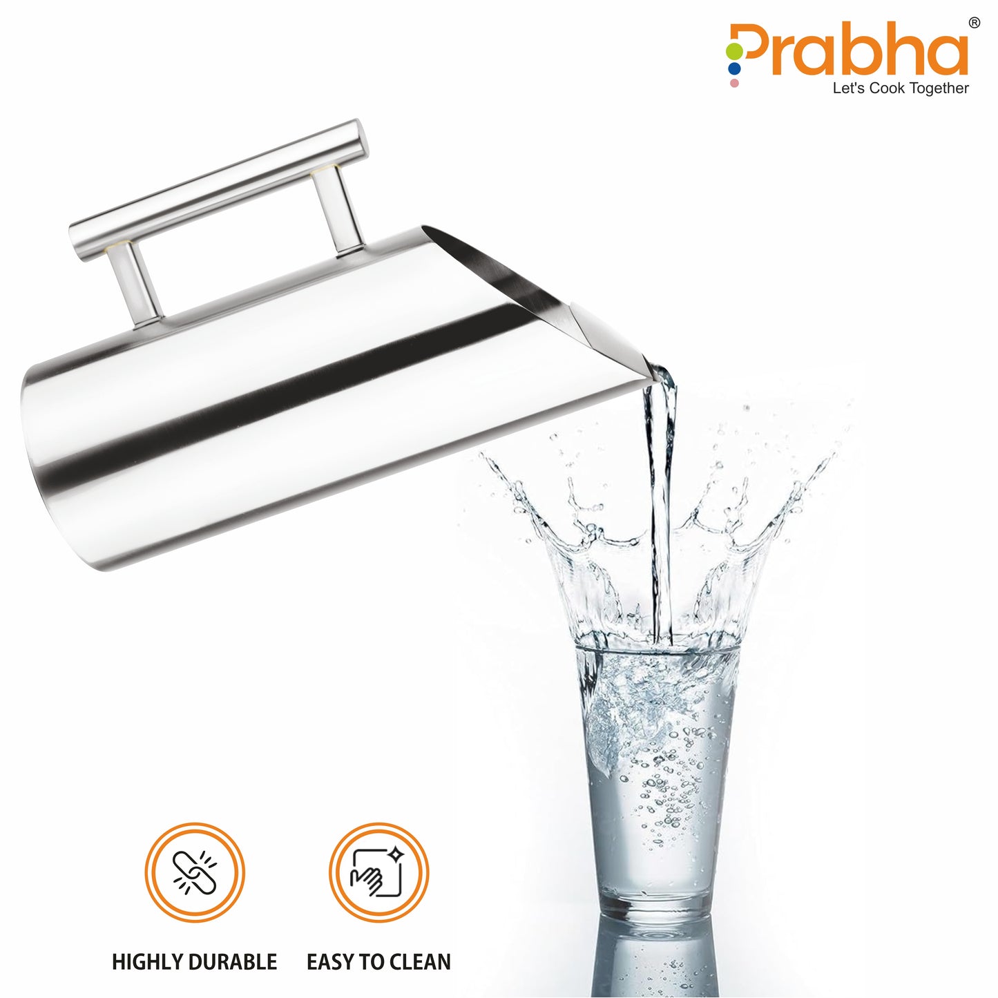 Stainless Steel Plain Duro Water Jug - 1350ml