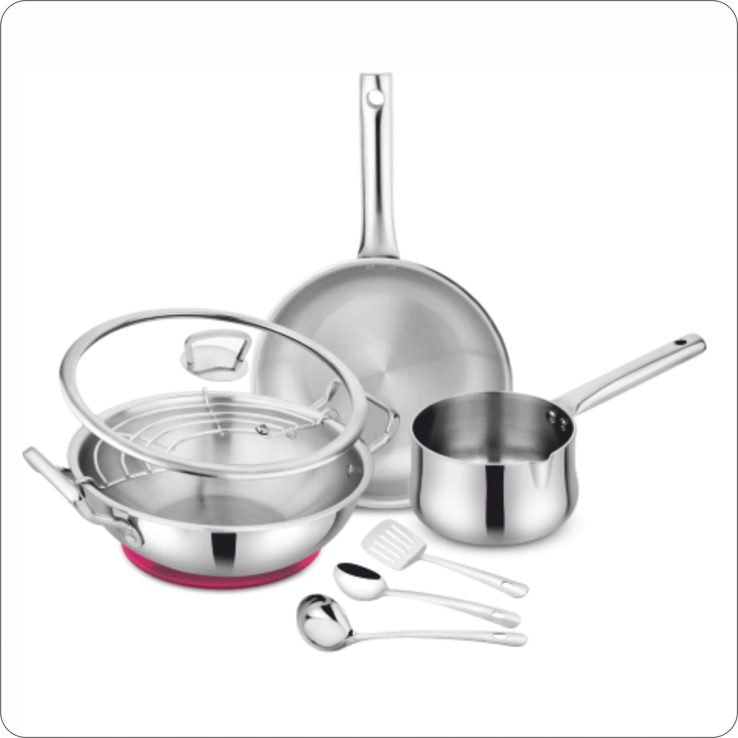 Elante Tri-Ply Stainless Steel Cookware Set