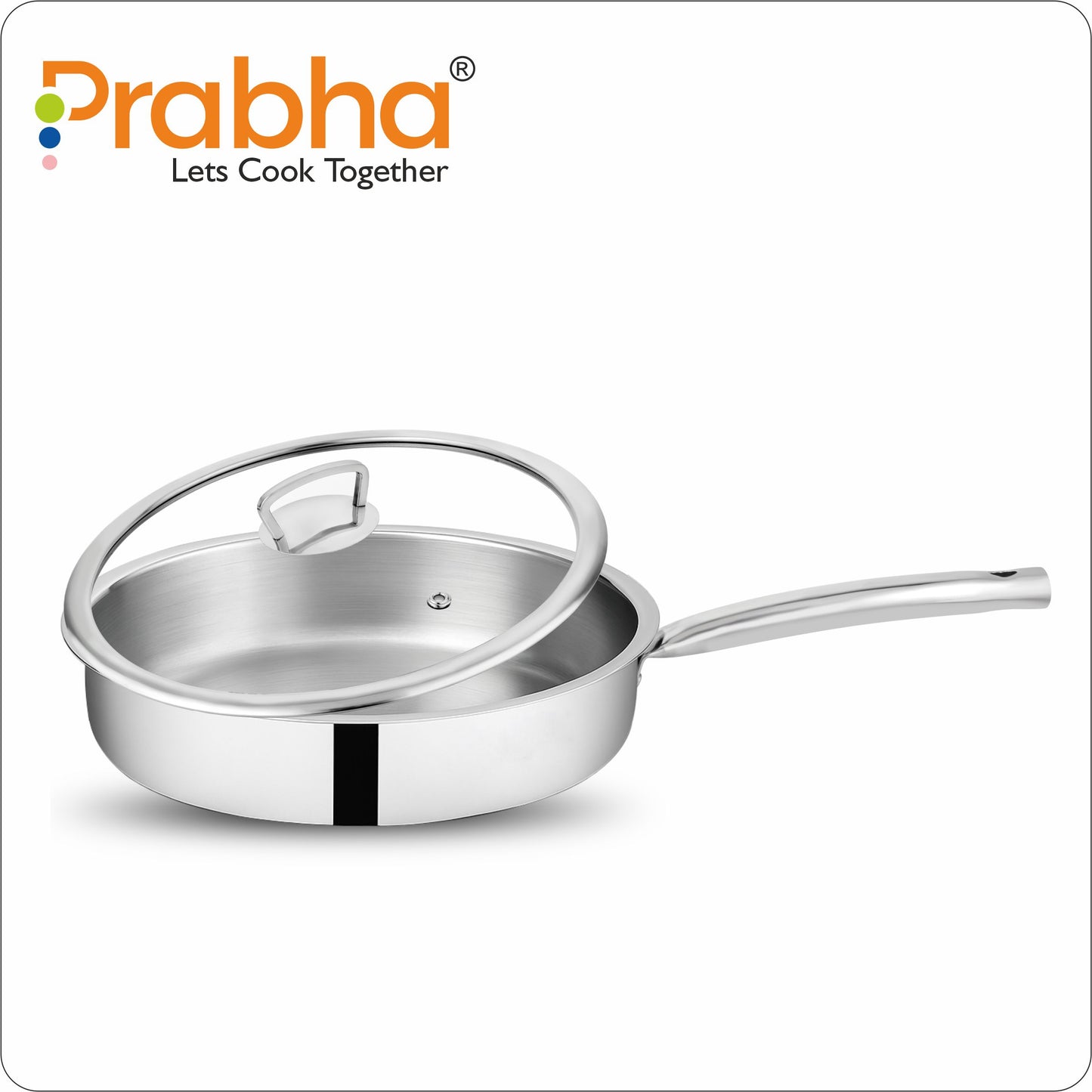 Elante Triply Deep Frypan With Glass Lid