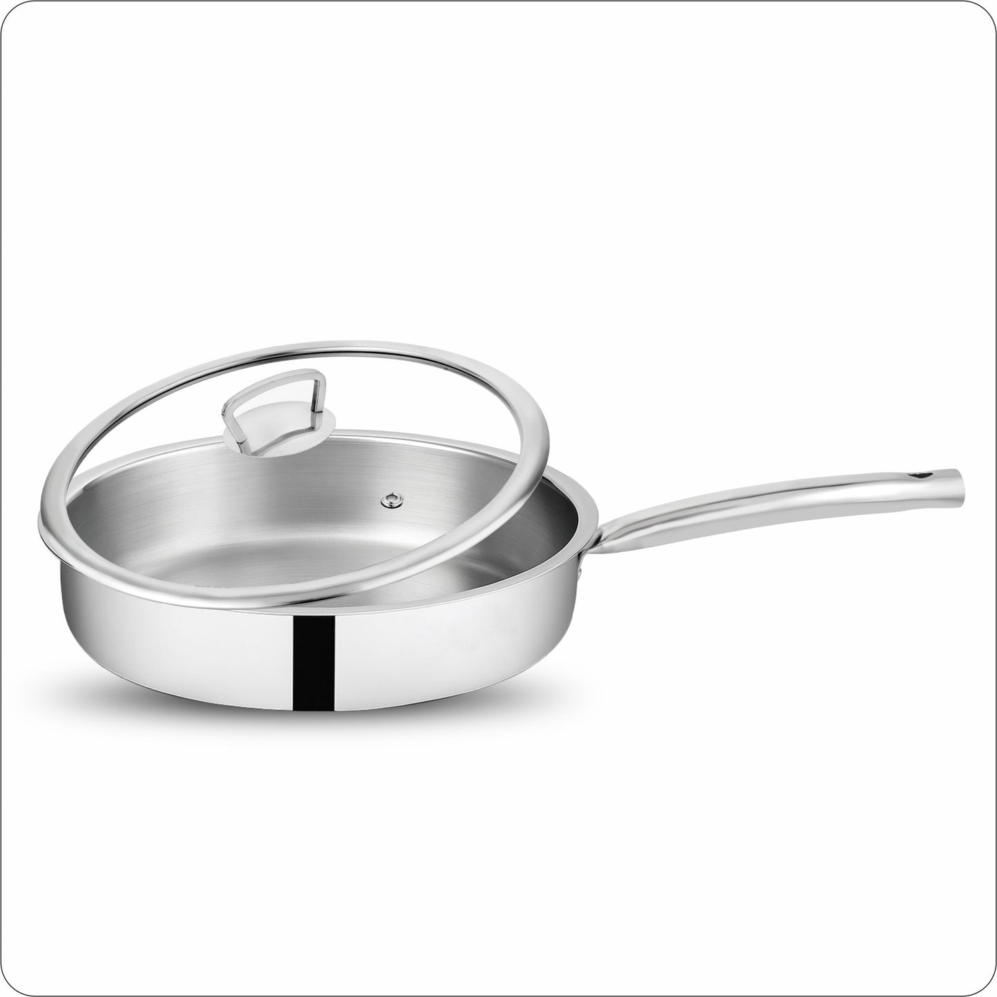 Elante Triply Deep Frypan With Glass Lid