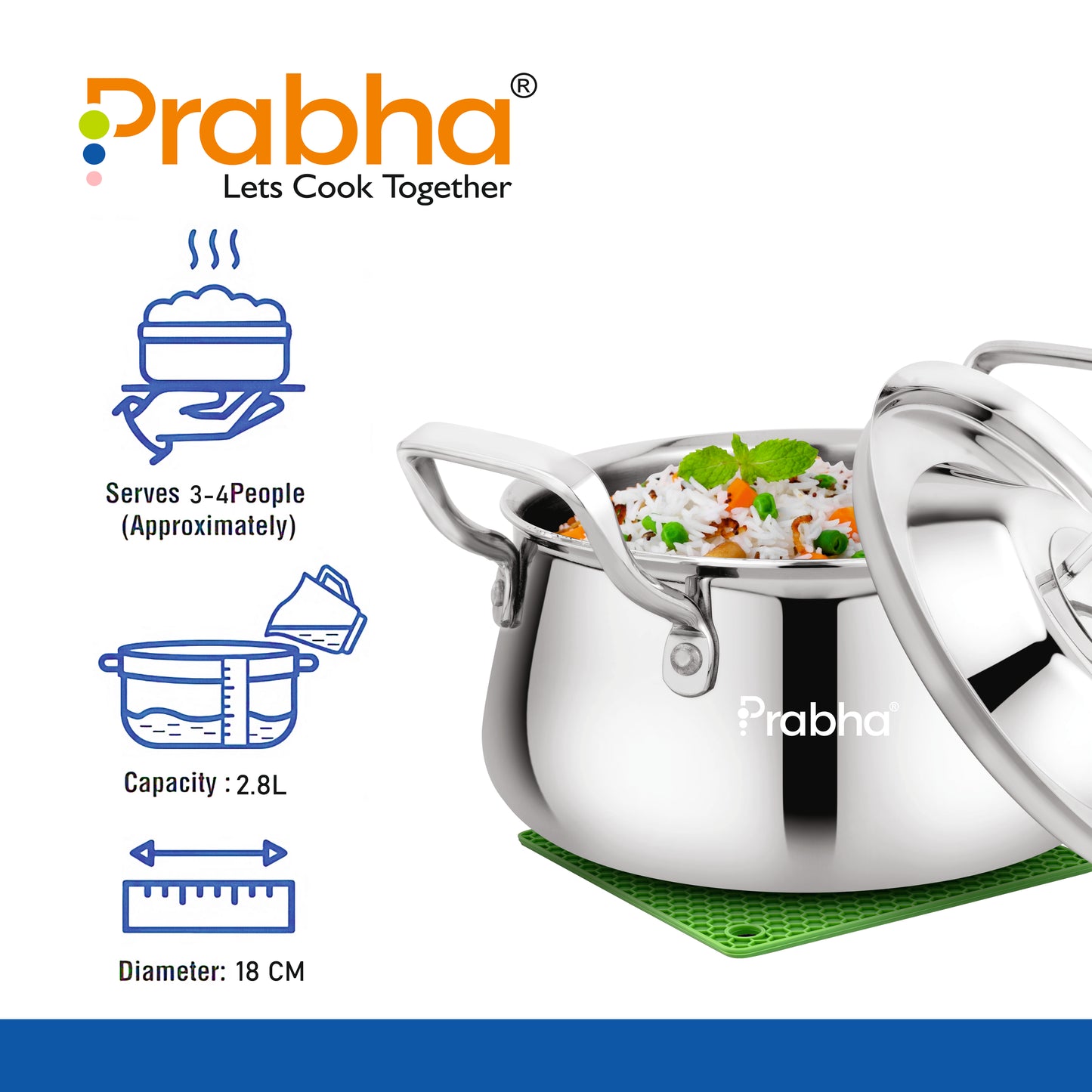 Elante Triply Biryani Handi With Lid