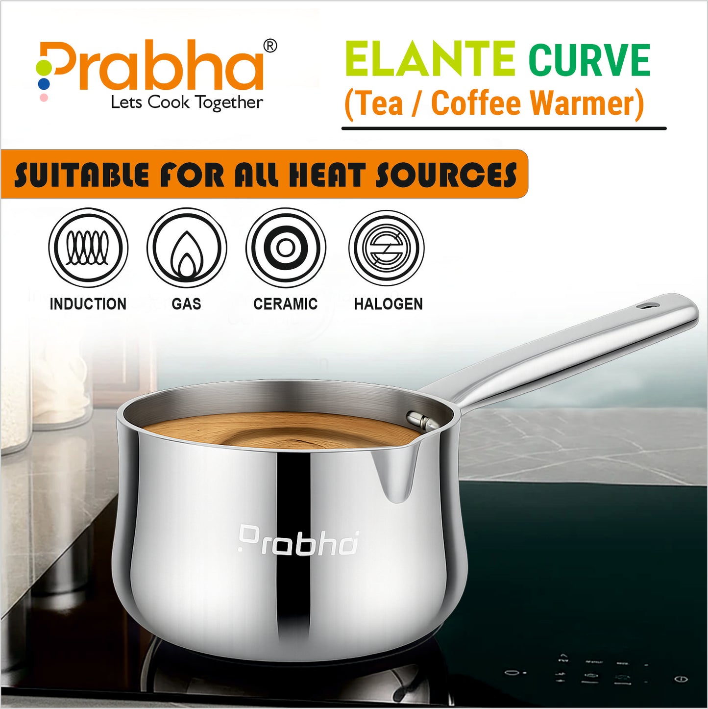 Elante Triply Curve Tea & Coffee Warmer With Lip