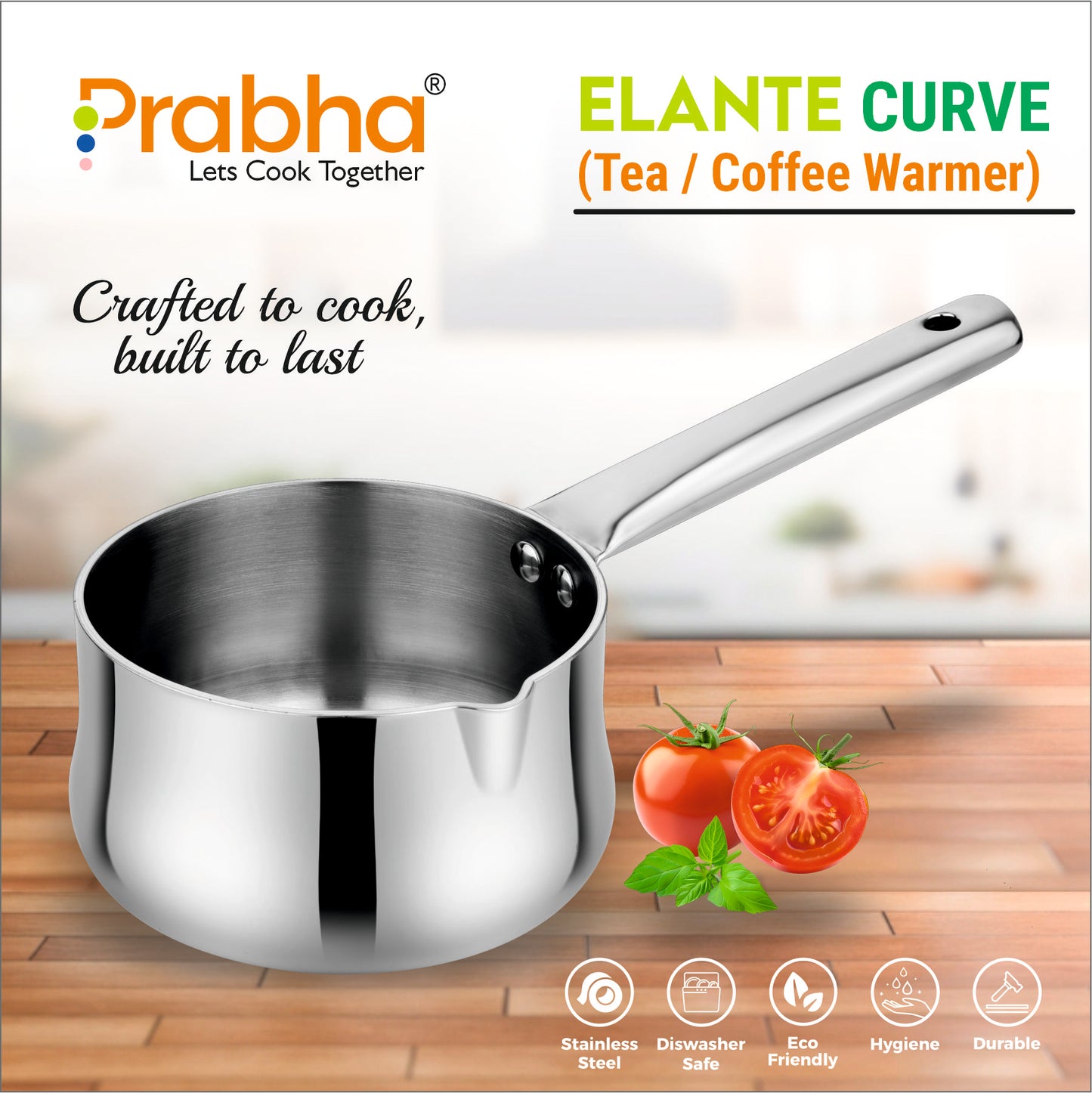 Elante Triply Curve Tea & Coffee Warmer With Lip