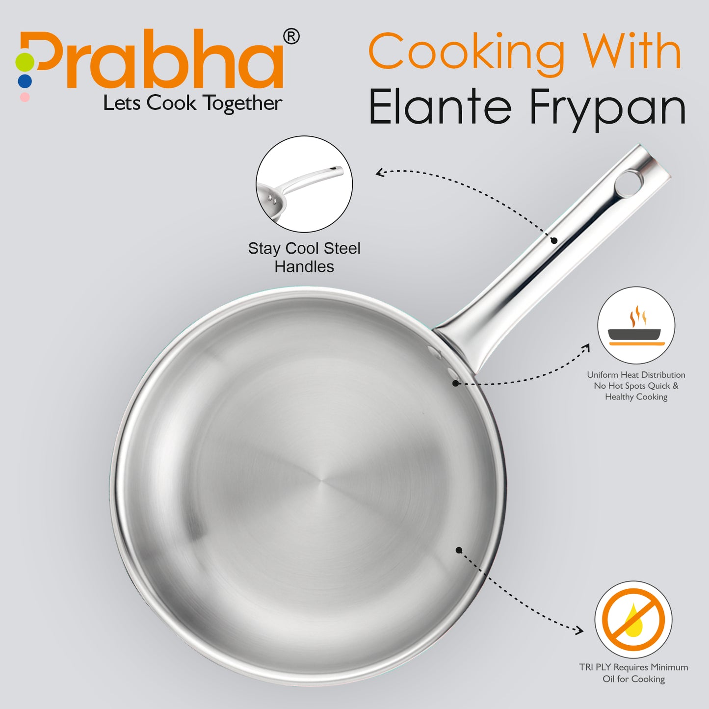 Elante Triply Frypan Without Lid