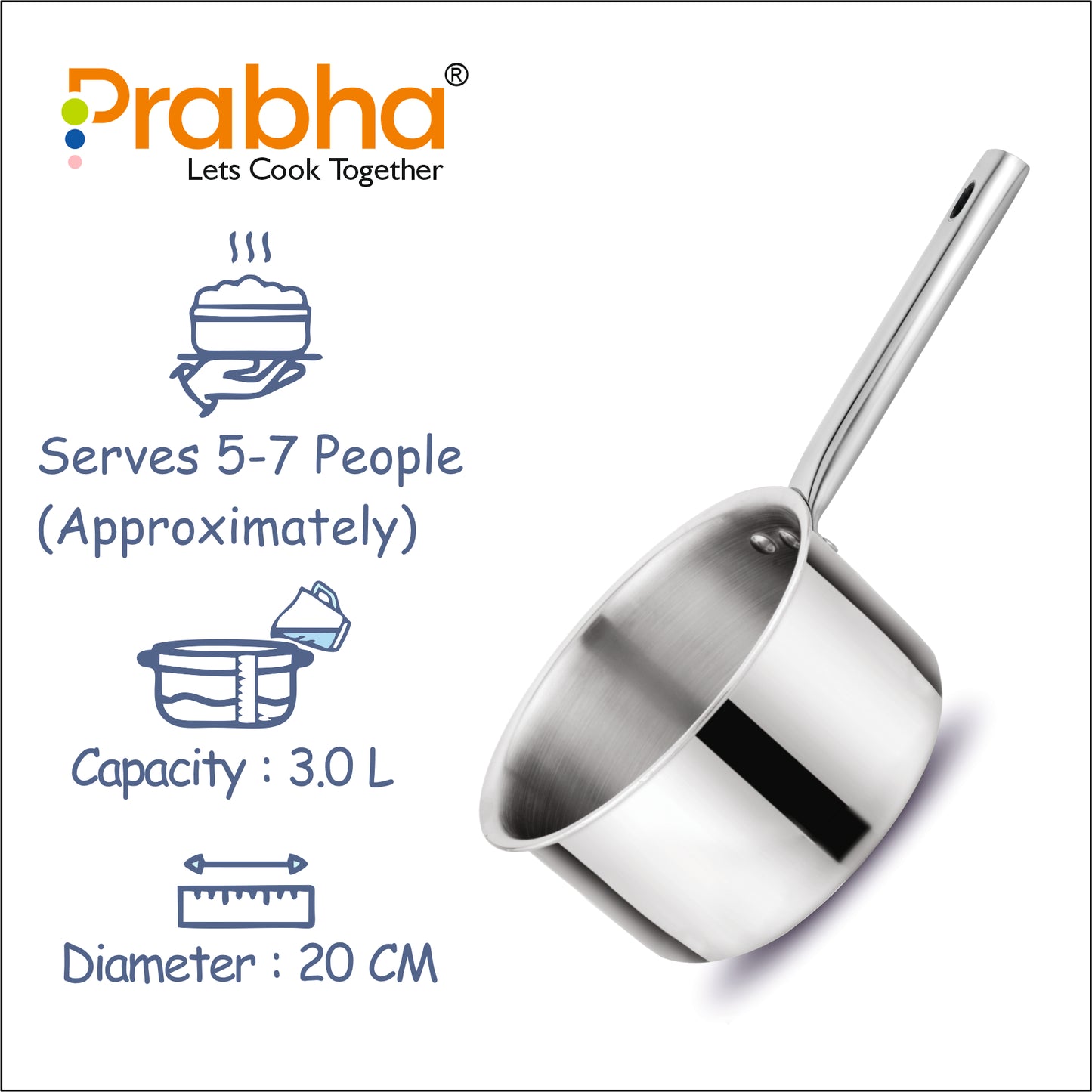 Elante Triply Saucepan With Glass Lid