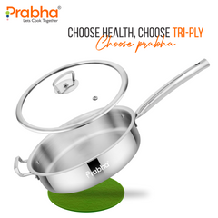 Elante Triply Deep Frypan With Glass Lid