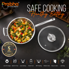 Elante Triply Deep Frypan With Glass Lid